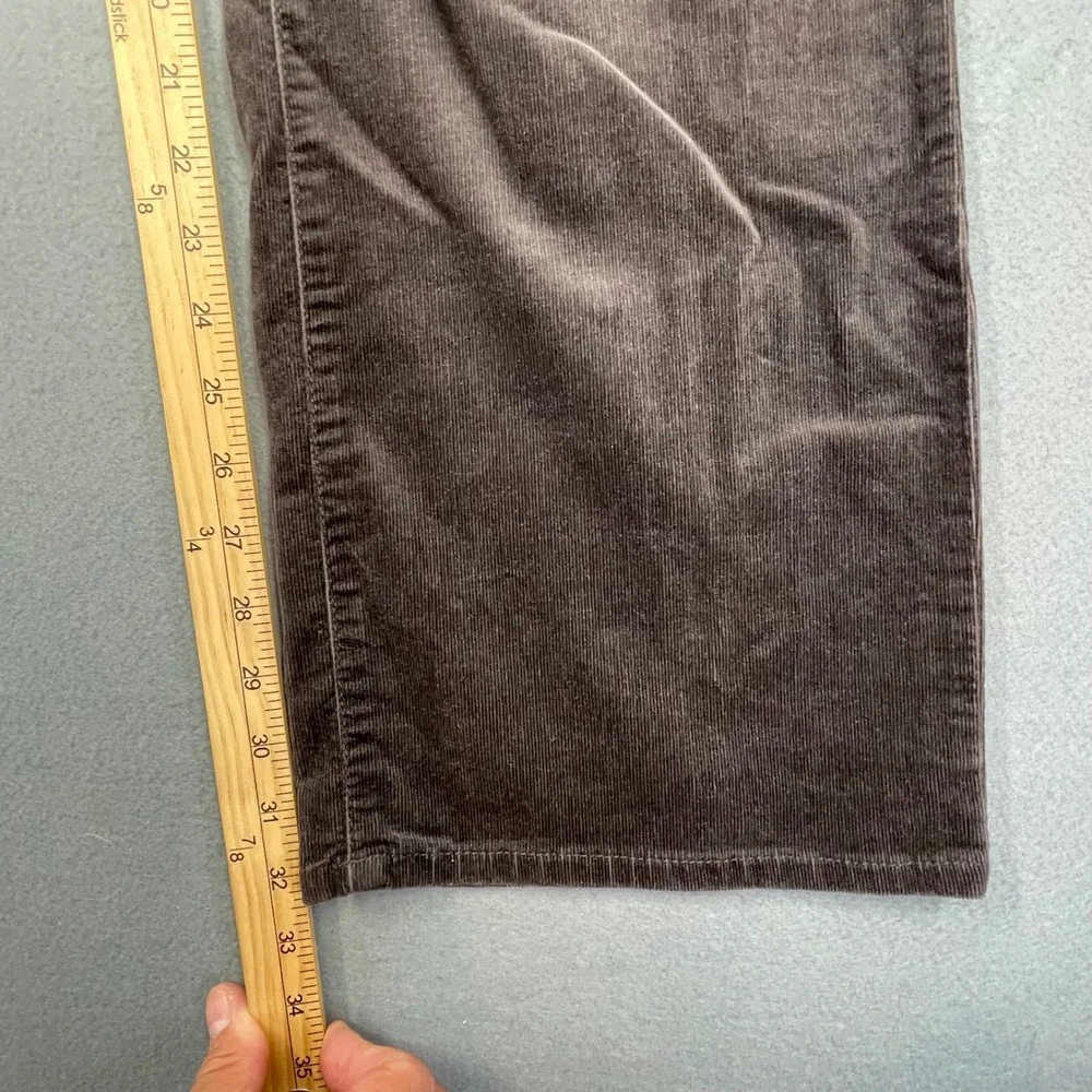 Coldwater Creek Gray Natural Fit Corduroy Straight Leg Pants Womens 14